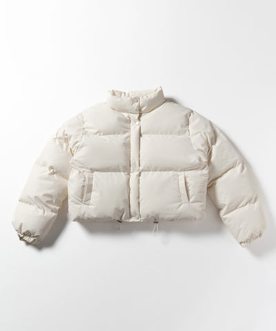 【裾絞り可能２WAY 】ニュアンスカラーショートパフダウンジャケット