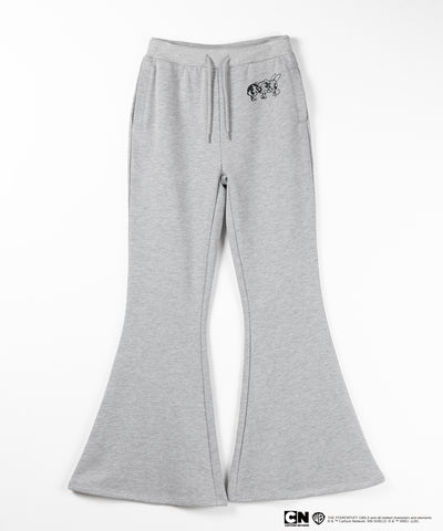 【THE POWERPUFF GIRLS】パワーパフガールズバックレタリングロゴスウェットフレアパンツ / back lettering logo sweat flare pants【 セットアップ着用可能 】