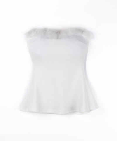 フェイクファーペプラムベアトップス / fake fur peplum bare tops