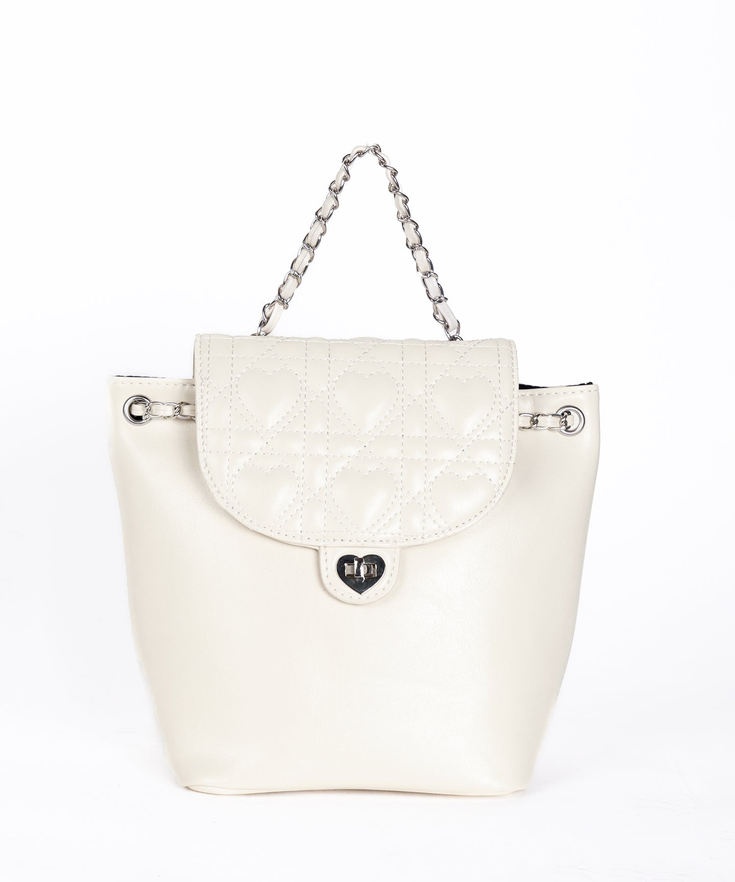 ハートキルティングチェーンミニリュック / heart quilted chain mini