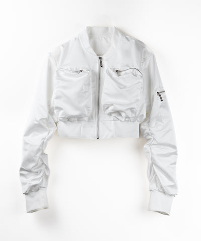 【 ２color 】アウトポケットジップアップショートブルゾン ／ out pocket zip up short blouson