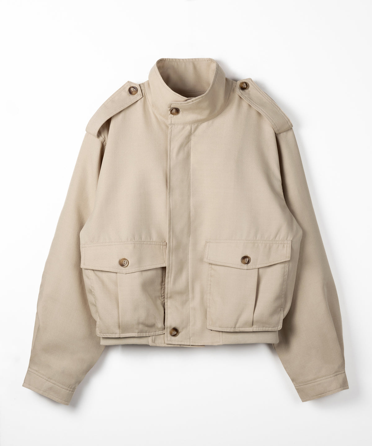 スタンドカラーオーバーショートトレンチコート ／ stand collar over short trench coat