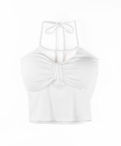 【 ２点セット 】 ２WAYストラップリブキャミソール ＋ フロントリボンショートカーディガン SET ／ 2WAY strap lib camisole + front ribbon short cardigan