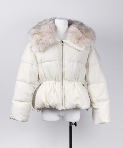 ファーカラーウエストマークミディダウンジャケット ／ fur collar waist-mark midi down jacket
