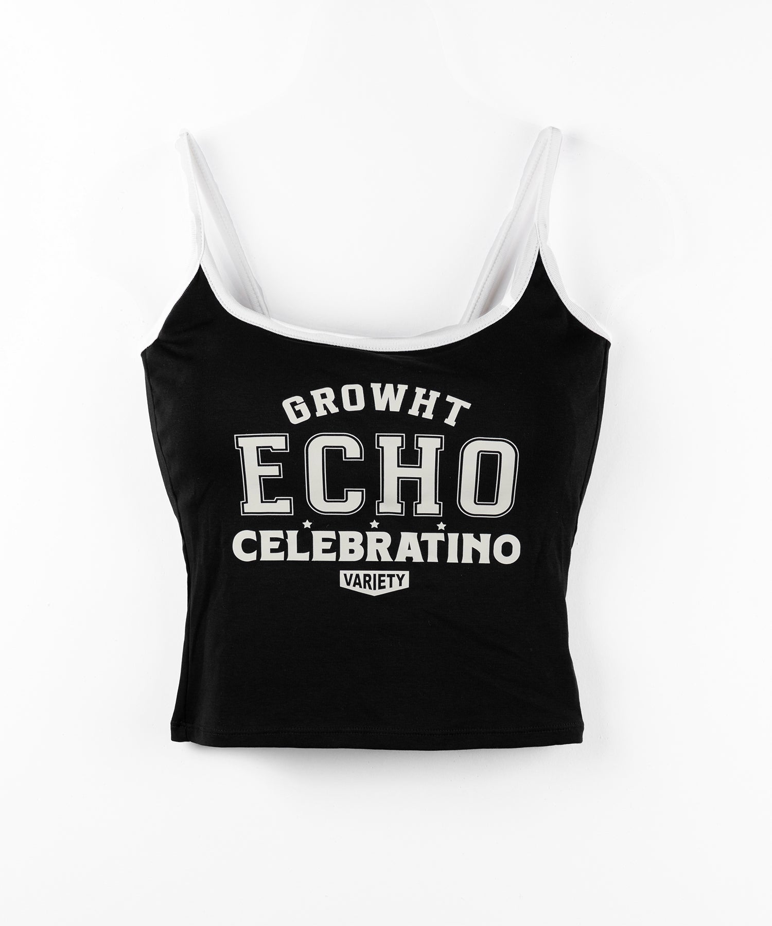 【 カップ付き 】フロントロゴプリントショートキャミソール ／ front logo print short camisole