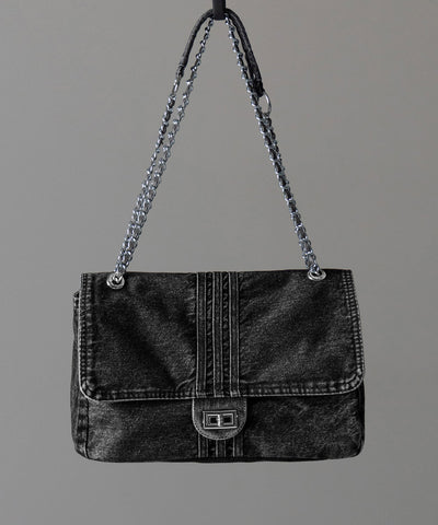【 ２color 】センターラインウォッシュデニムショルダーバッグ ／ centerline washed denim shoulder bag