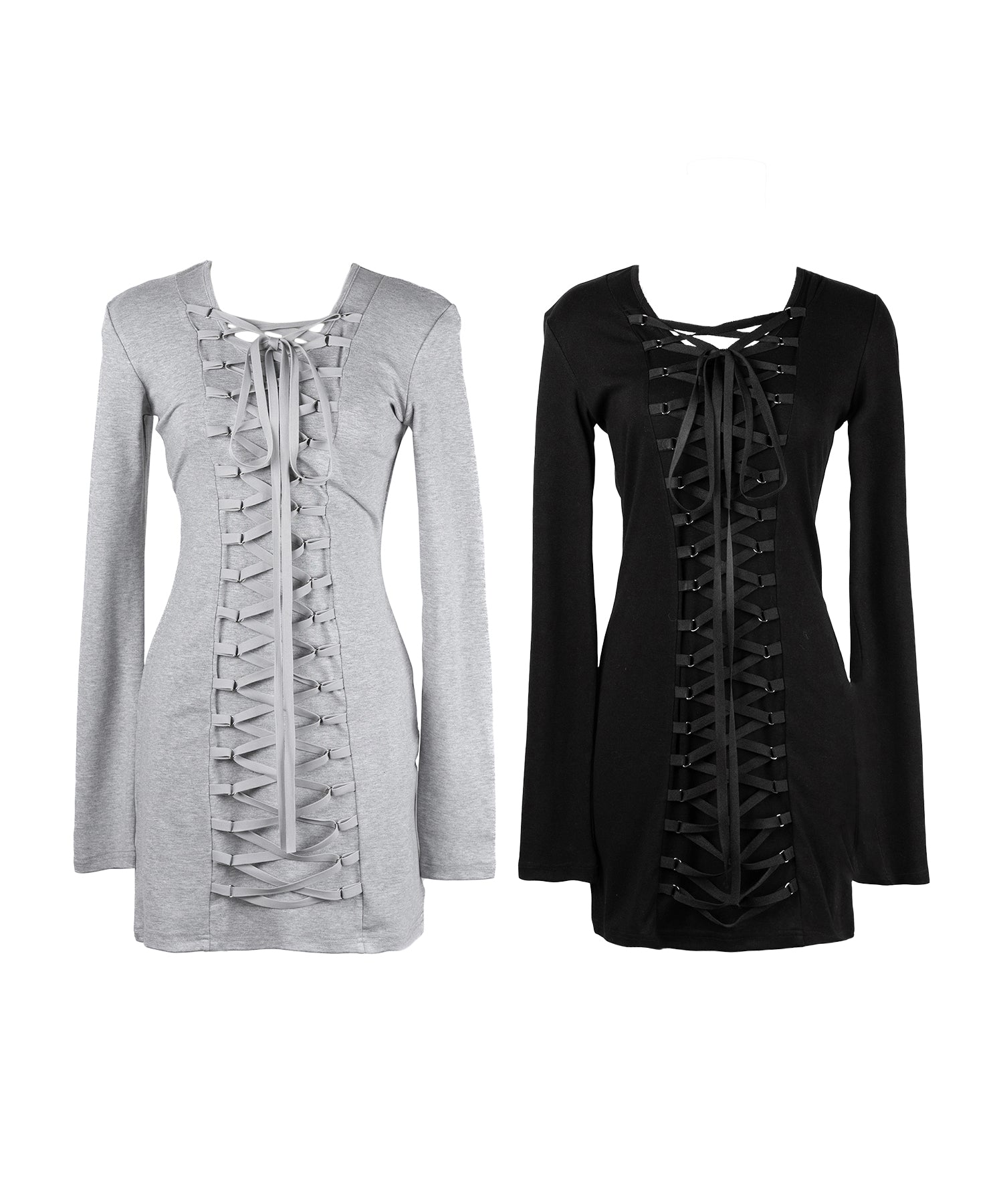 【 ２WAY 】レースアップコルセットリボンチョーカーミニワンピース ／ lace up corset ribbon choker mini onepiece