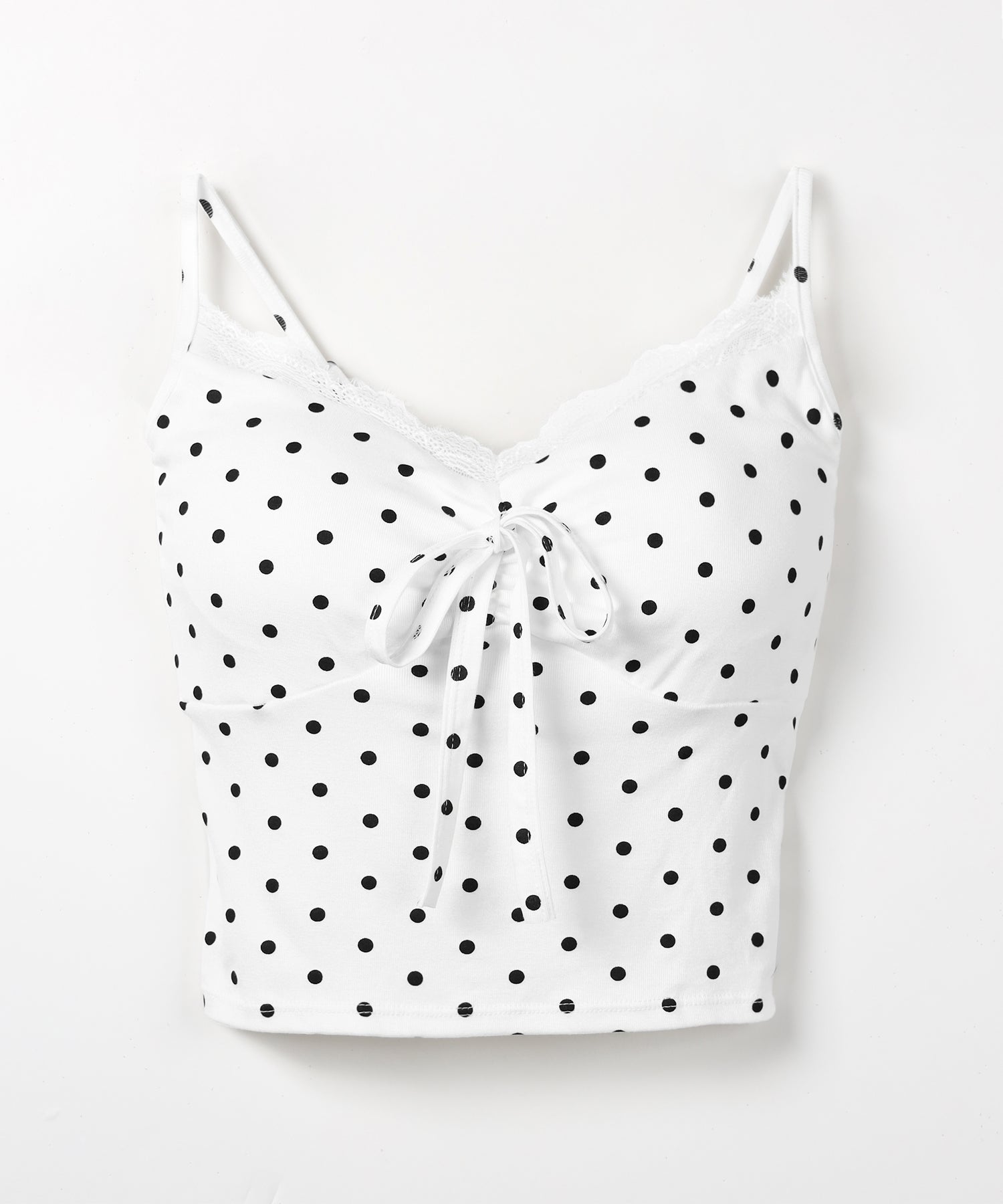 ドットレースフロントリボンキャミソール ／ Dot lace front ribbon camisole