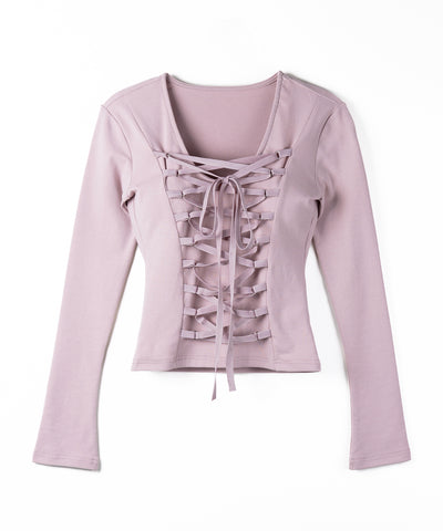 【 新色ピンク追加！ ／３WAY 】レースアップコルセットリボンチョーカートップス ／ lace up corset ribbon choker tops