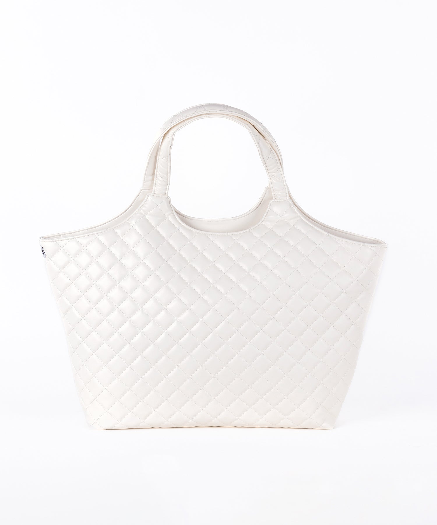 【 A4収納可 】フェイクレザーキルティングトートバッグ ／ fake leather quilted tote bag