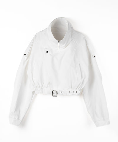 レタリングバックロゴスタンドカラーショートブルゾン ／ lettering back logo stand collar short blouson