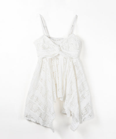 フロントリボンレースフレアキャミチュニック ／ front ribbon lace flare camisole tunic