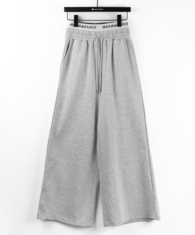 ウエストグランジロゴスウェットワイドパンツ ／ waist grunge logo sweat wide pants