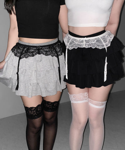 レースリボンストラップガーターベルト ／lace ribbon strap garter belt