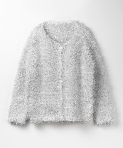 【 ２color 】ラメシャギーオーバーニットカーディガン ／ rame shaggy over knit cardigan