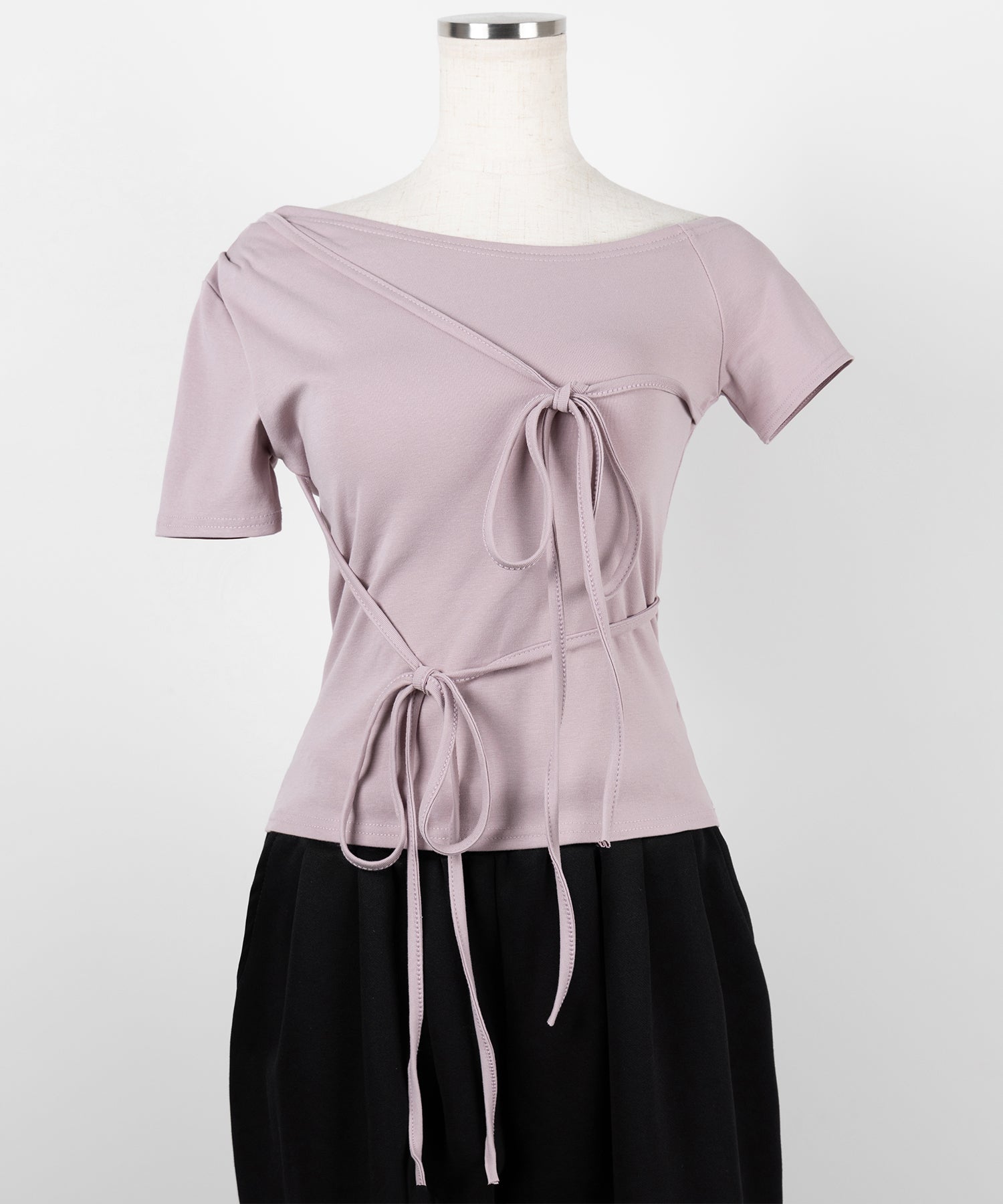 ストリングリボンスリムフィットTシャツ ／ string ribbon slim fit T-shirts