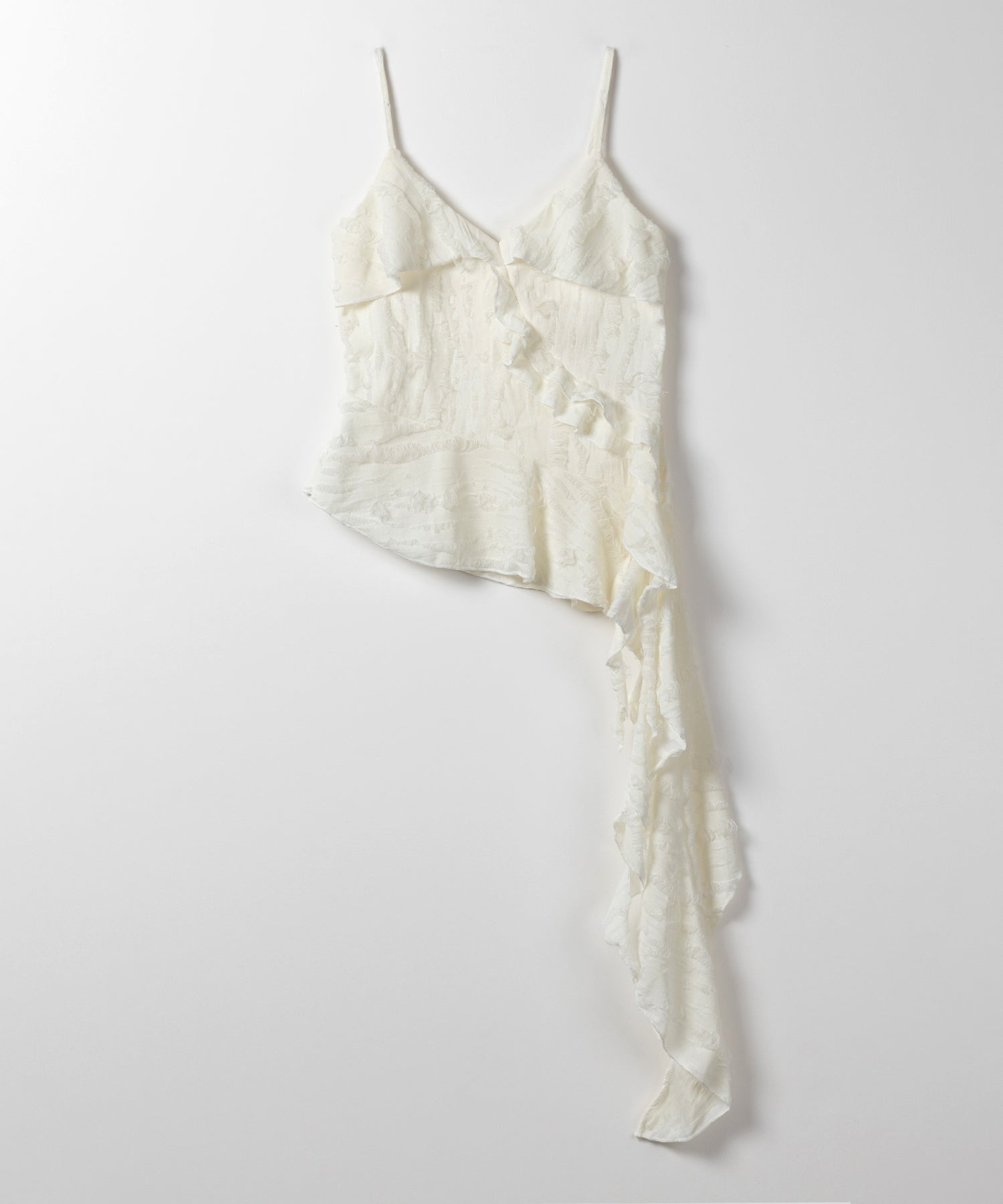 【 ２color 】アシンメトリーダメージフリルキャミソール ／ asymmetry damage frill camisole