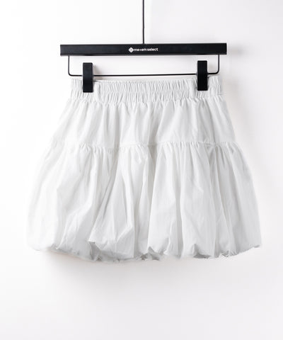 【 ２color ／インパン裏地付き 】ティアードコットンバルーンミニスカート ／ tiered cotton balloon mini skirt
