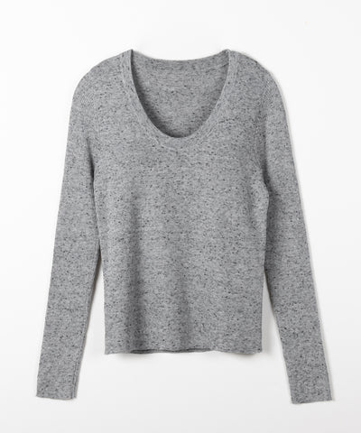 メランジネップルーズニットトップス ／ melange nep loose knit tops