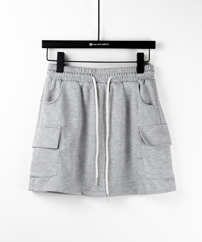 【 インナーパンツ裏地付 】ハイウエストスウェットミニスカート ／ high waist sweat mini skirt