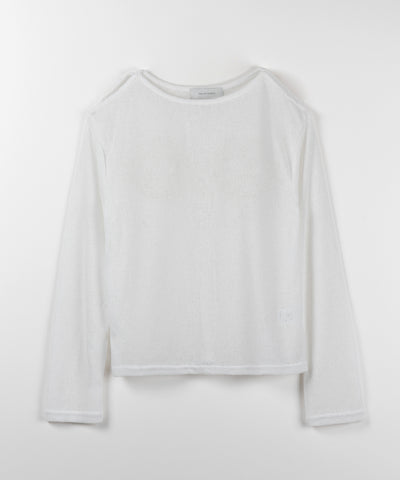 【 ３color 】カットアウトショルダールーズシアートップス ／ cutout shoulder loose sheer tops