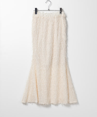 シャギーフリンジロングマーメイドスカート ／shaggy fringe long mermaid skirt