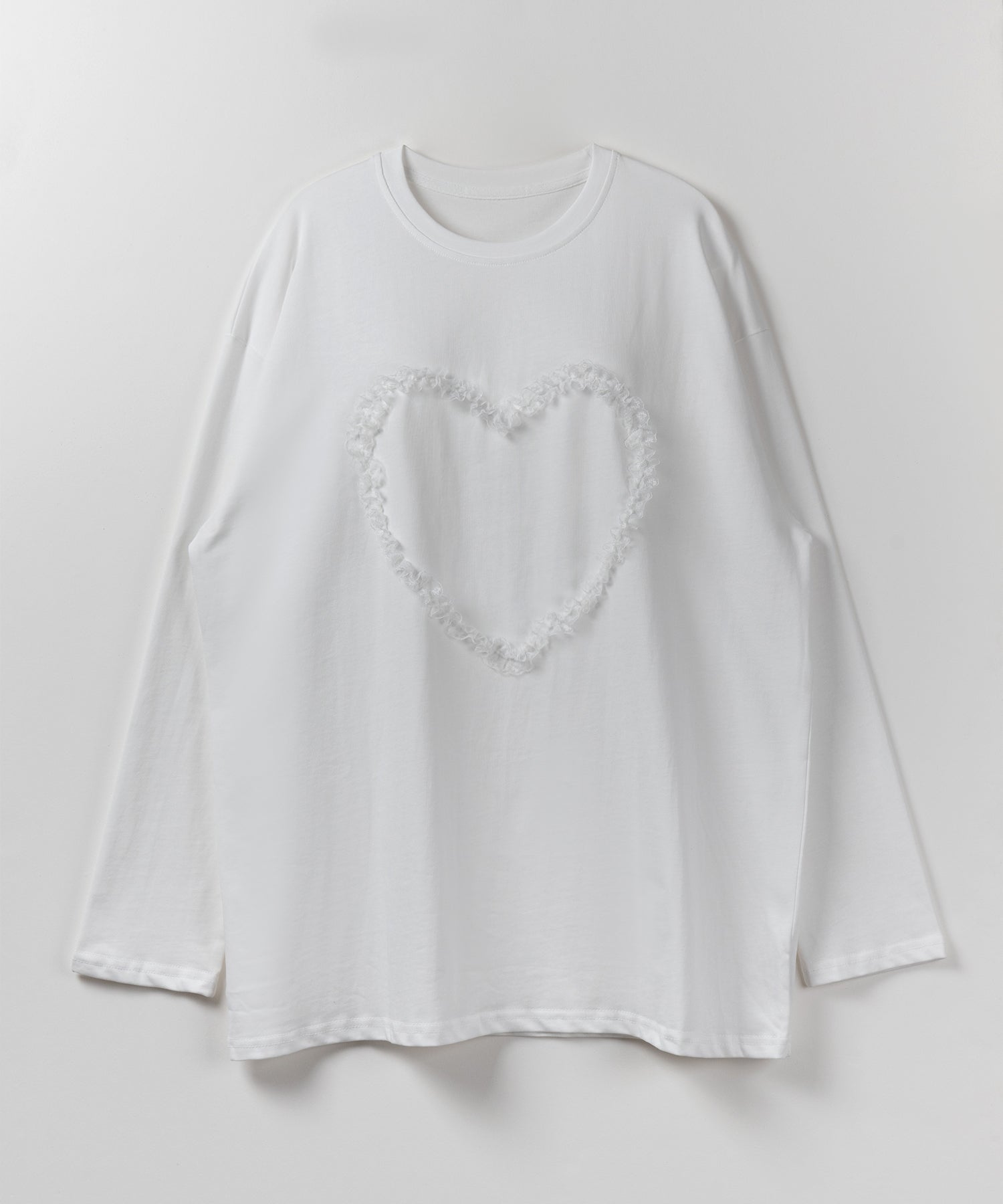 【 ３color 】ハートレースビッグロンＴ ／ heart lace BIG long sleeve T-shirt