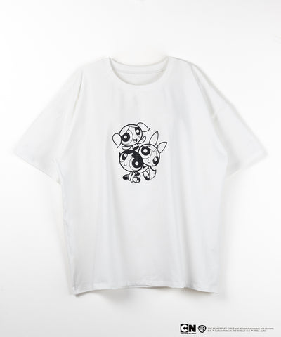 【THE POWERPUFF GIRLS】パワーパフガールズビッグプリントオーバーサイズＴシャツ / big print oversize Tee【 セットアップ着用可能 】
