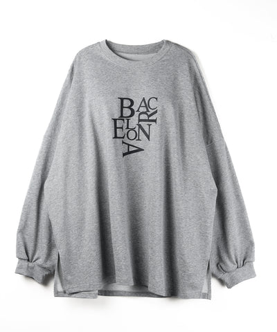 【 2 color 】BACロゴレタリングBIGスウェットロンＴ ／ BAC logo lettering big sweat long Tee