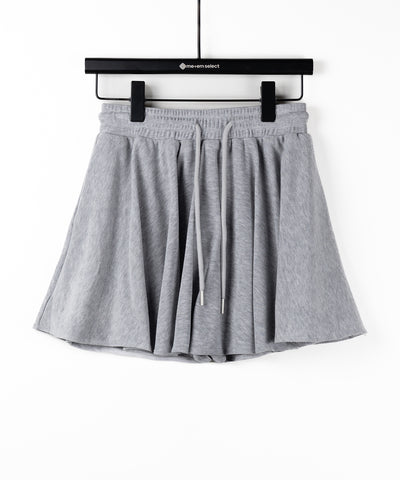 【 ３color ／インナーパンツ裏地付 】ハイウエストカットフレアミニスカート ／ High waist cut flare mini skirt