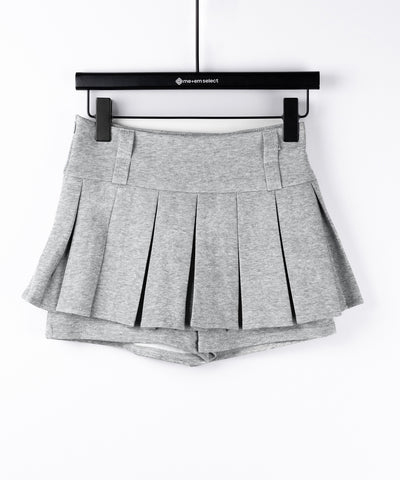 【 インパン裏地付 】プリーツスウェットマイクロミニスカパン ／ plests sweat micro mni skirt pants