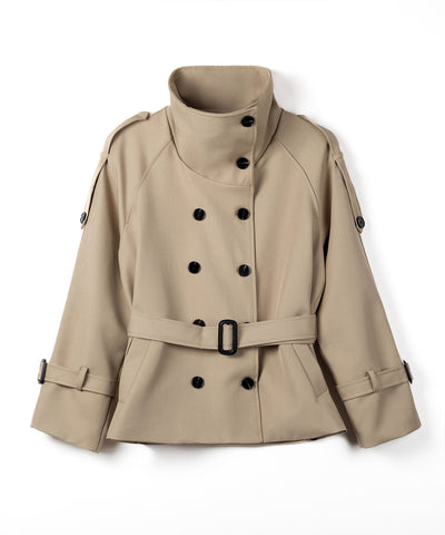 ２WAYスタンドカラーミドルトレンチコート ／ 2WAY stand collar middle trench coat