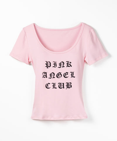 【 PINK ANGEL CLUB 】グランジロゴスリムフィットＴシャツ ／ PINK ANGEL CLUB grunge logo slim fit T-shirts