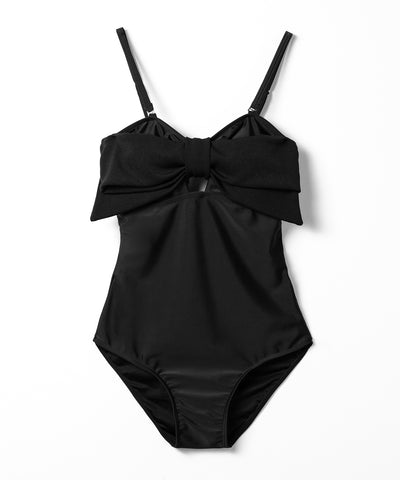 【 レディース水着 】フロントリボンカットアウトワンピース水着 ／ front ribbon cutout onepiece swimwear