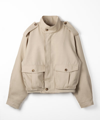 スタンドカラーオーバーショートトレンチコート ／ stand collar over short trench coat