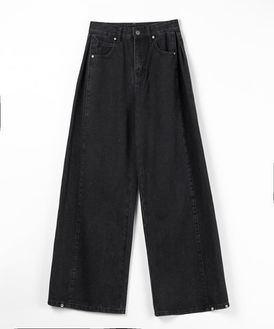 ヴィンテージライクウォッシュカーブワイドデニム ／ vintage like wash curve wide denim