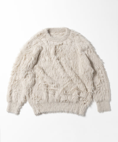 【 ４color 】ビッグシルエットロングシャギールーズニット ／ big silhouette long shaggy loose knit