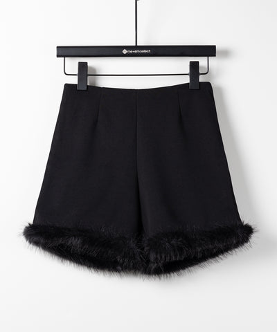 【 ４size 】ヘムフェザーバイカーショートパンツ ／ hem feather biker short pants
