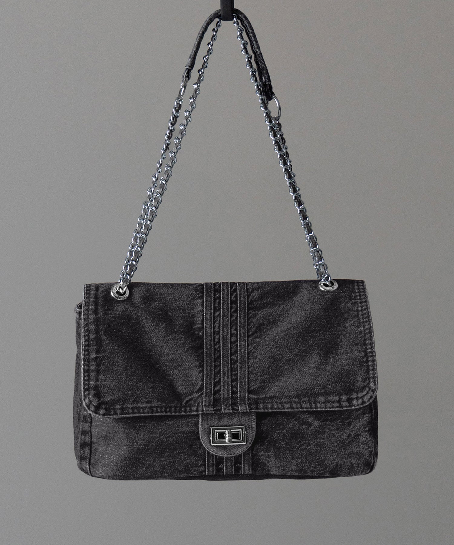 【 ２color 】センターラインウォッシュデニムショルダーバッグ ／ centerline washed denim shoulder bag