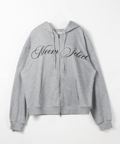 【 セットアップ可能 】レタリングロゴプリントダブルジップビッグパーカー ／ lettering logo print double zip BIG hoodie