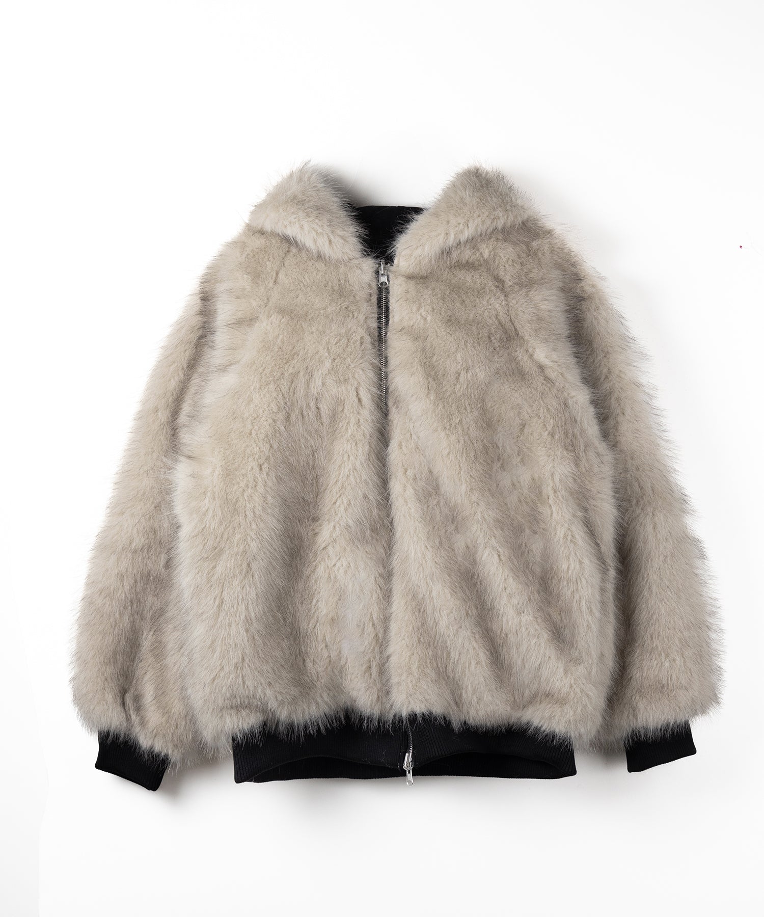 リバーシブル2WAY】ビッグフーディボリュームフェイクファーブルゾン