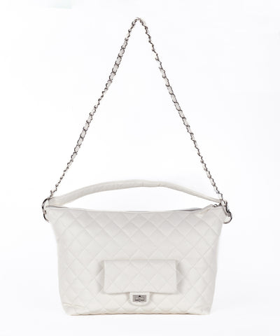 【 ショルダーストラップ付き２WAY 】キルティングスクエアトートショルダーバッグ / quilted square tote shoulder bag