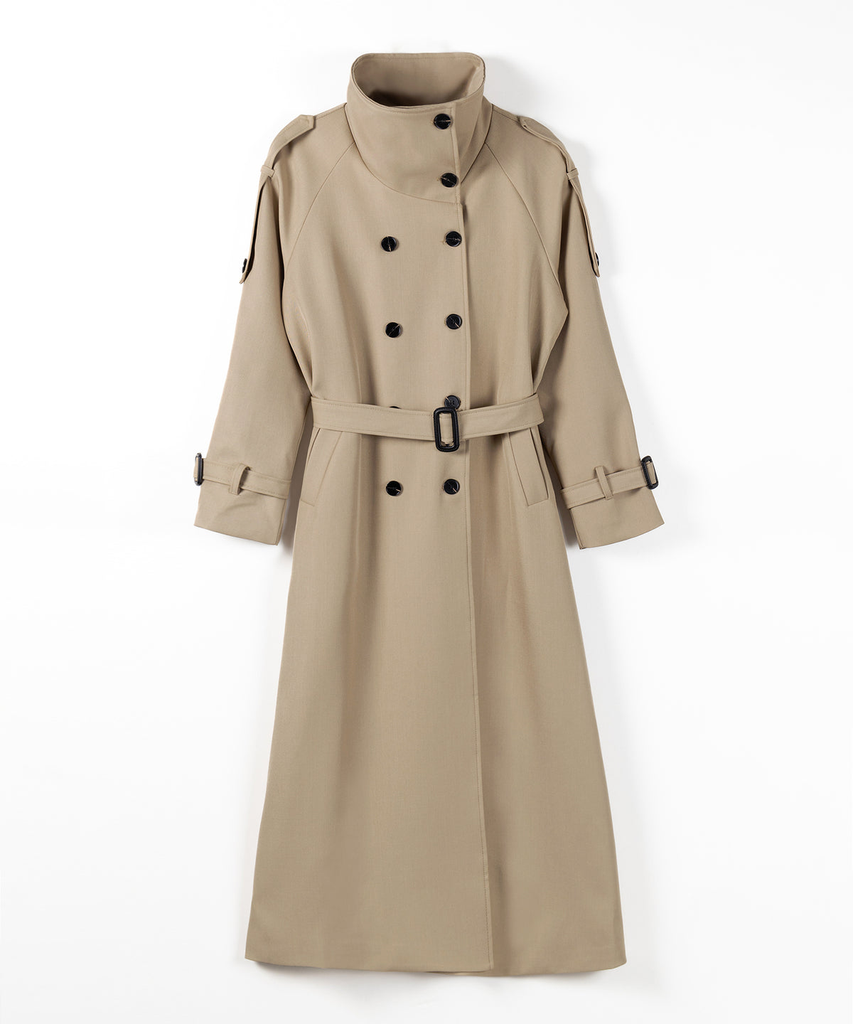 ２WAYスタンドカラーオーバーロングトレンチコート ／ 2WAY stand collar over long trench coat