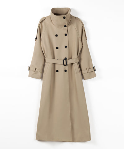 ２WAYスタンドカラーオーバーロングトレンチコート ／ 2WAY stand collar over long trench coat