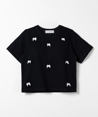 【 ４color 】ミニリボンバレエコアクロップドＴ ／ mini ribbon ballet core cropped Tee
