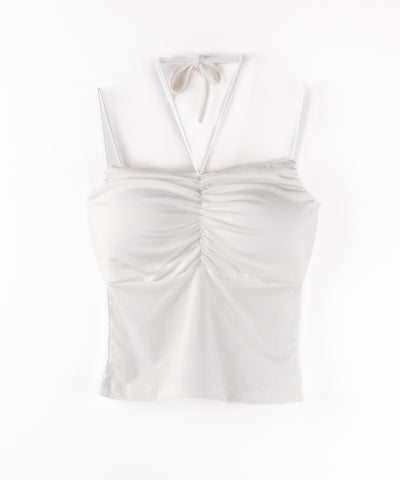 【 ２WAY 】クロスストラップリボンギャザースリムキャミソール ／ cross strap ribbon gather slim camisole