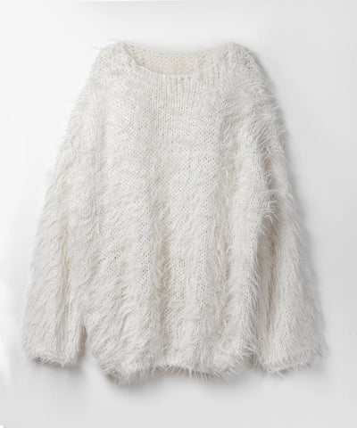 【 ３color 】フラッフィーシャギーボリュームニットミニワンピース ／ fluffy shaggy volume knit mini onepiece