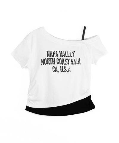 ヴィンテージロゴワンショルレイヤードＴシャツ ／ vintage logo one-shoulder layered T-shirt