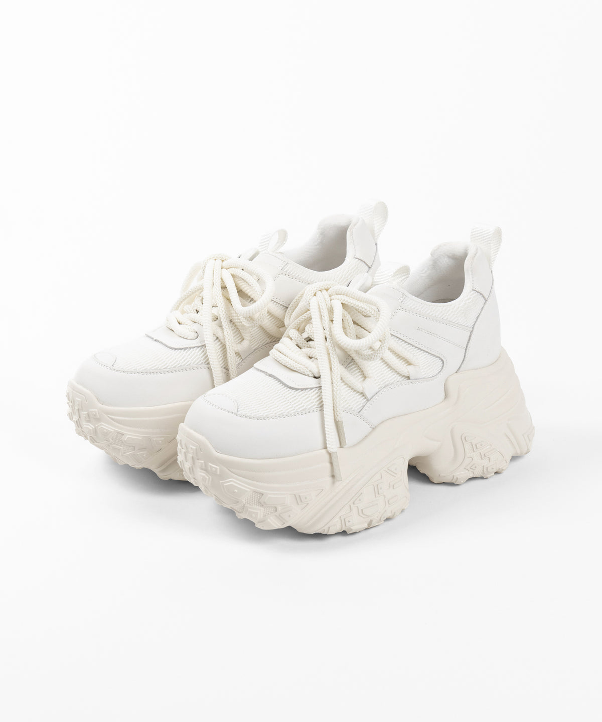 【 +10.5cm盛れ 】レースアップ厚底スニーカー ／ +10.5cm lace-up platform sneakers