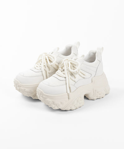 【 +10.5cm盛れ 】レースアップ厚底スニーカー ／ +10.5cm lace-up platform sneakers